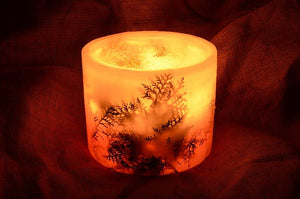 Χειροποίητο κερί κενό με φυσικό φύλλωμα 20 x 12 cm