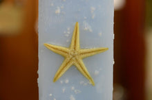 Load image into Gallery viewer, Λαμπάδα βάπτισης  με αστερίες και κοχύλια