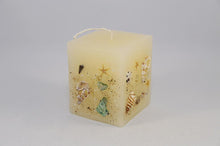 Load image into Gallery viewer, Κερί ορθογώνιο χειροποίητο με κοχύλια και αστερίες