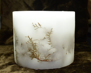 Χειροποίητο κερί κενό με φυσικό φύλλωμα 20 x 12 cm