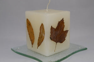 Κερί ορθογώνιο με φύλλα μικρό